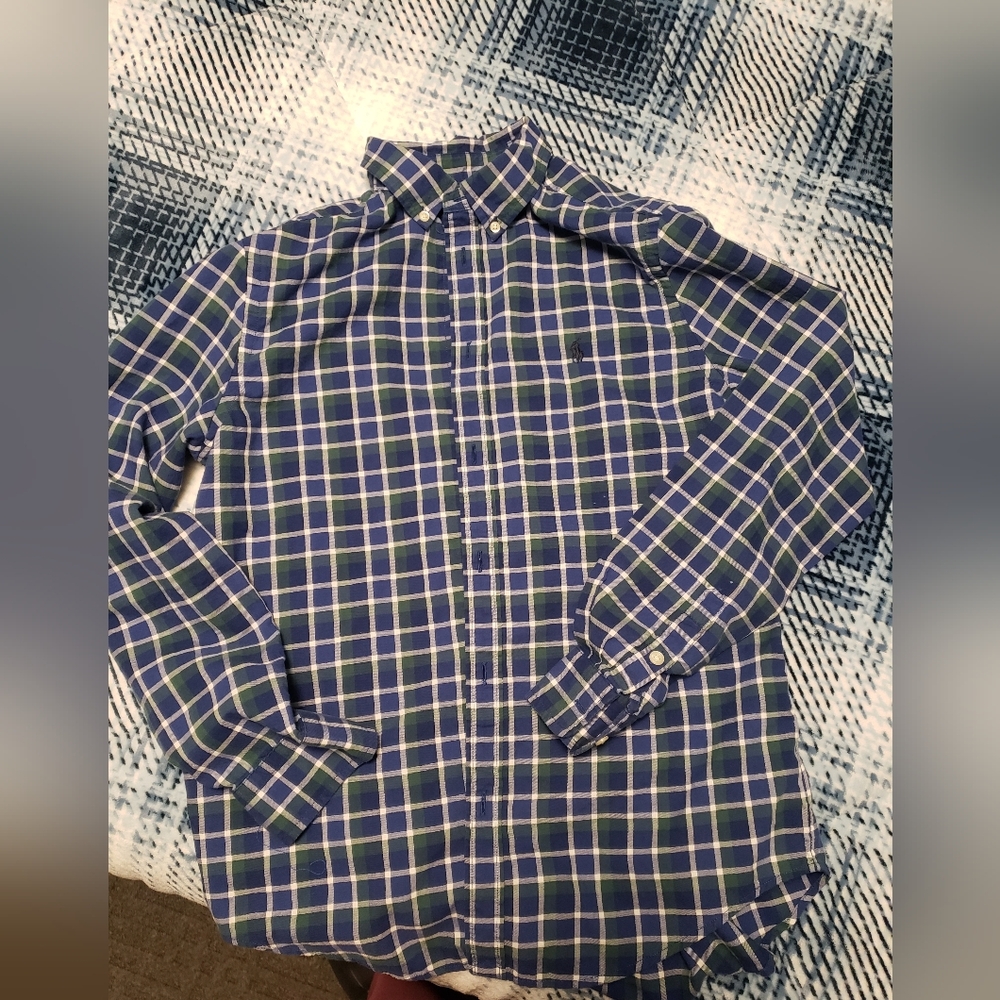 Blue and Green Plaid Kid's Shirt